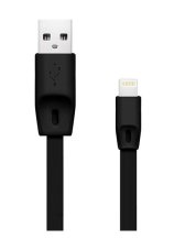 Кабель USB 8 pin подходит для Apple CB-01 плоский 1м черный ISA (гарантия 2 недели)
